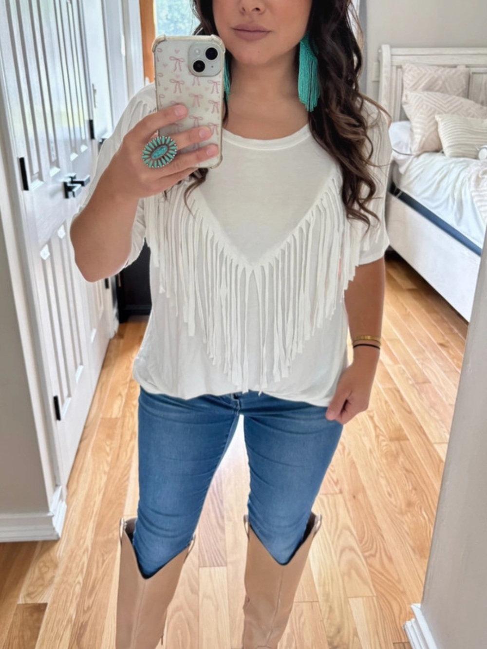 Jodifl boho western fringe tee